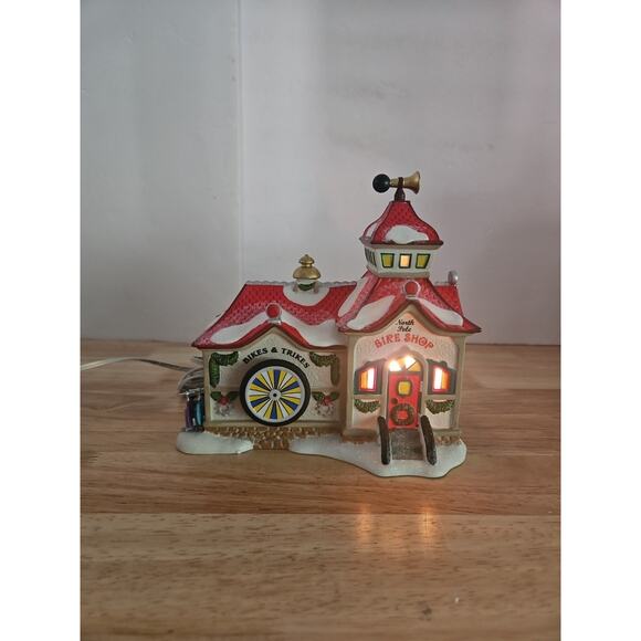 Dept 56 North Pole Bike Bicycle Shop Animated Wheel #4025281 Box & Cord Works - Picture 2 of 16